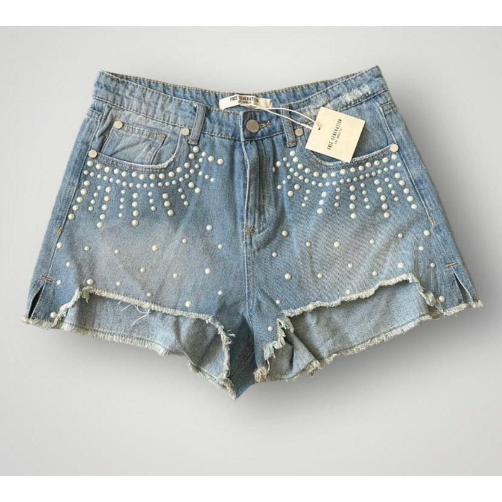 Embossed Demin Shorts- Size Medium